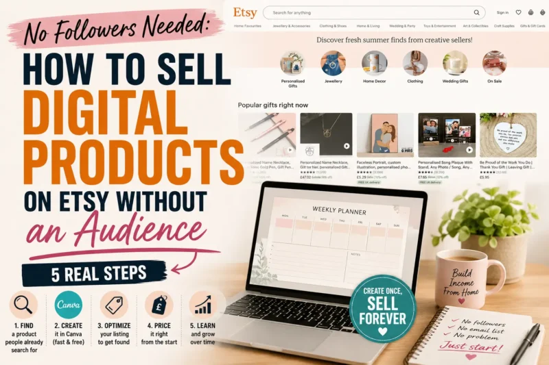 No Followers Needed: How to Sell Digital Products on Etsy Without an Audience (5 Real Steps)