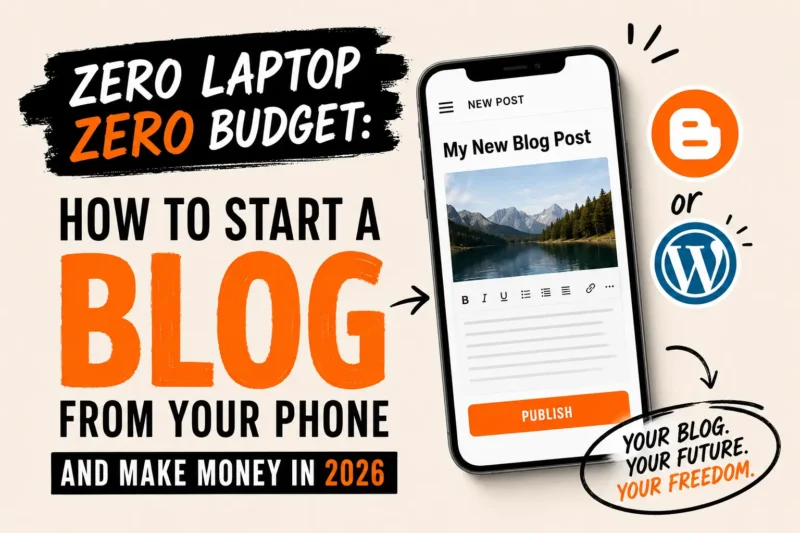 Zero Laptop, Zero Budget: How to Start a Blog From Your Phone and Make Money in 2026